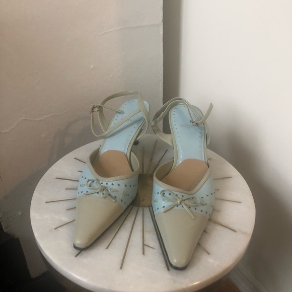 ▪️sold▪️vintage y2k kitten heels light blue bow stitch - Picture 6 of 6